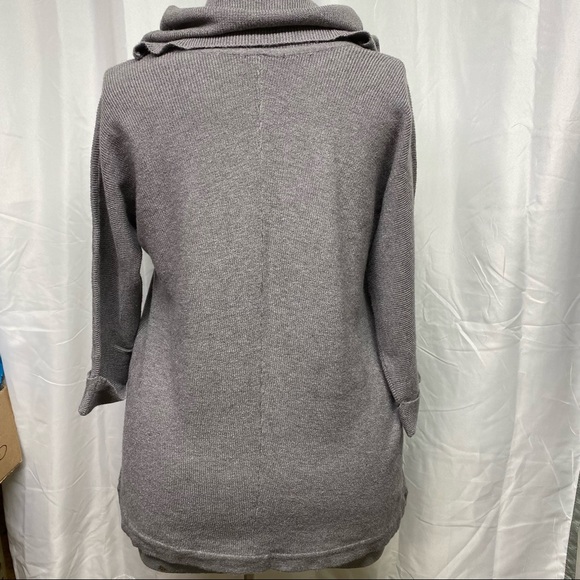 Renuar medium gray cowl neck sweater 3/4 sleeves - Picture 8 of 9